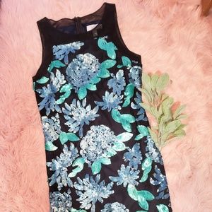 Badgley Mischka Tabitha Floral Sequin Shift Dress